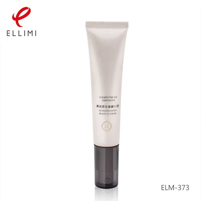 Tiwb plastig ar gyfer cosmetig gyda chap pwmp